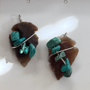 Turquoise Jasper Arrowhead Earrings